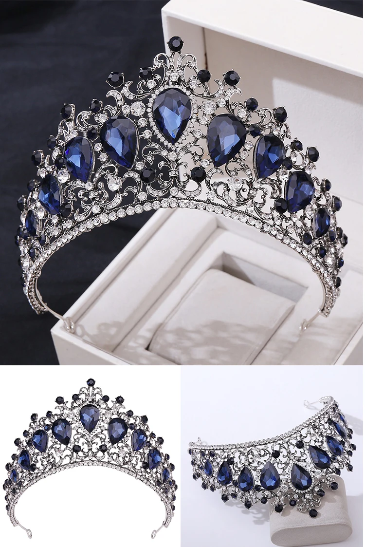 Baroque Rhinestone Headband Crown Wedding Hair Accessories