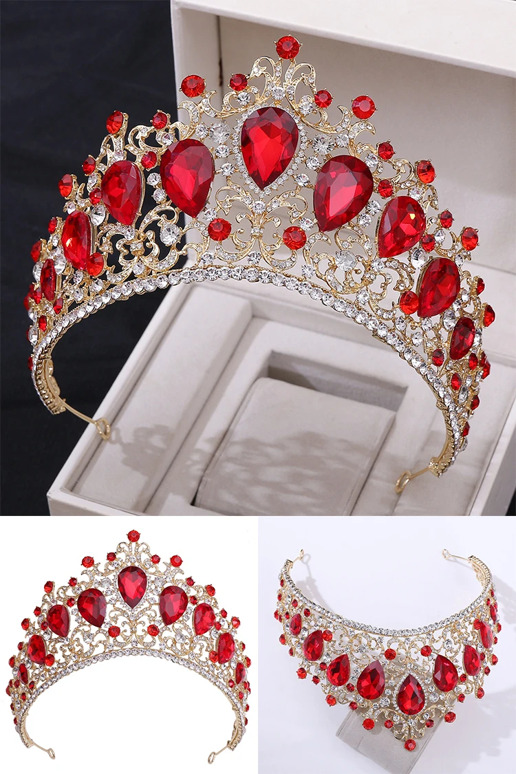 Baroque Rhinestone Headband Crown Wedding Hair Accessories