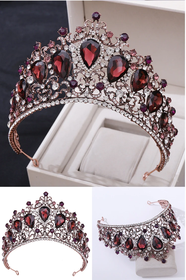 Baroque Rhinestone Headband Crown Wedding Hair Accessories