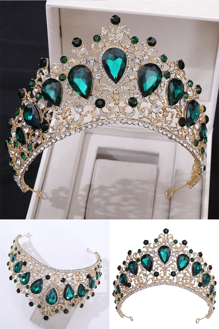 Baroque Rhinestone Headband Crown Wedding Hair Accessories