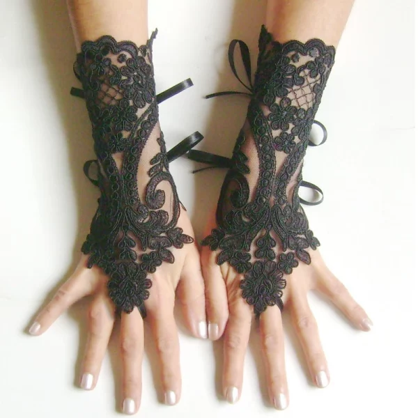 White Short Fingerless Wedding Gloves