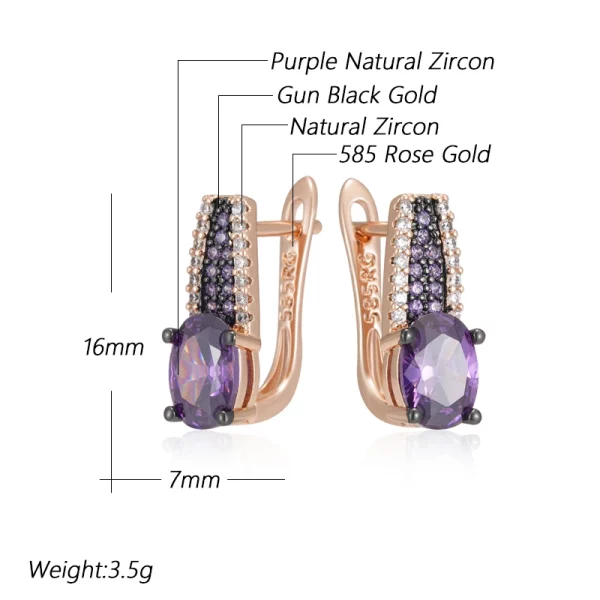 Purple Zircon Rose Gold And Black Gold Wedding Vintage Jewelry