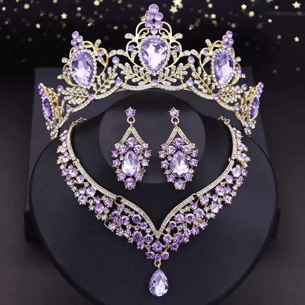 Princess Wedding Tiara Choker Necklace Set Bridal Jewelry Set