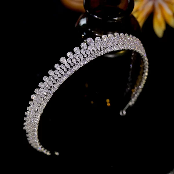 Crystal Full Zircon Girls Headband Tiara Wedding Hair Accessory