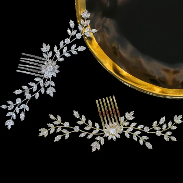 Crystal Zirconia Comb Hair Clip Wedding Jewelry