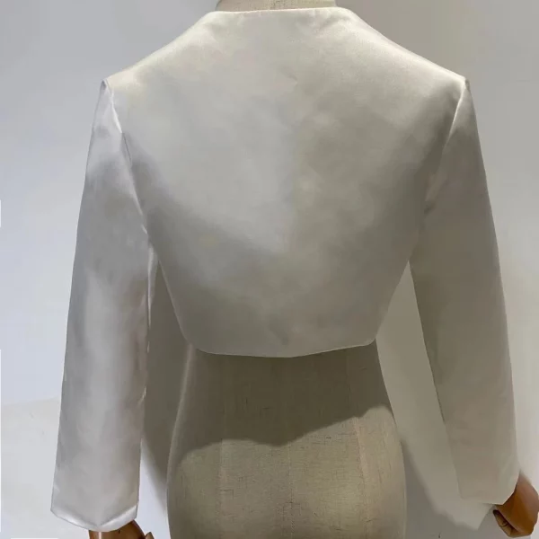 Satin Long Sleeve Wedding Jacket Wraps Bolero