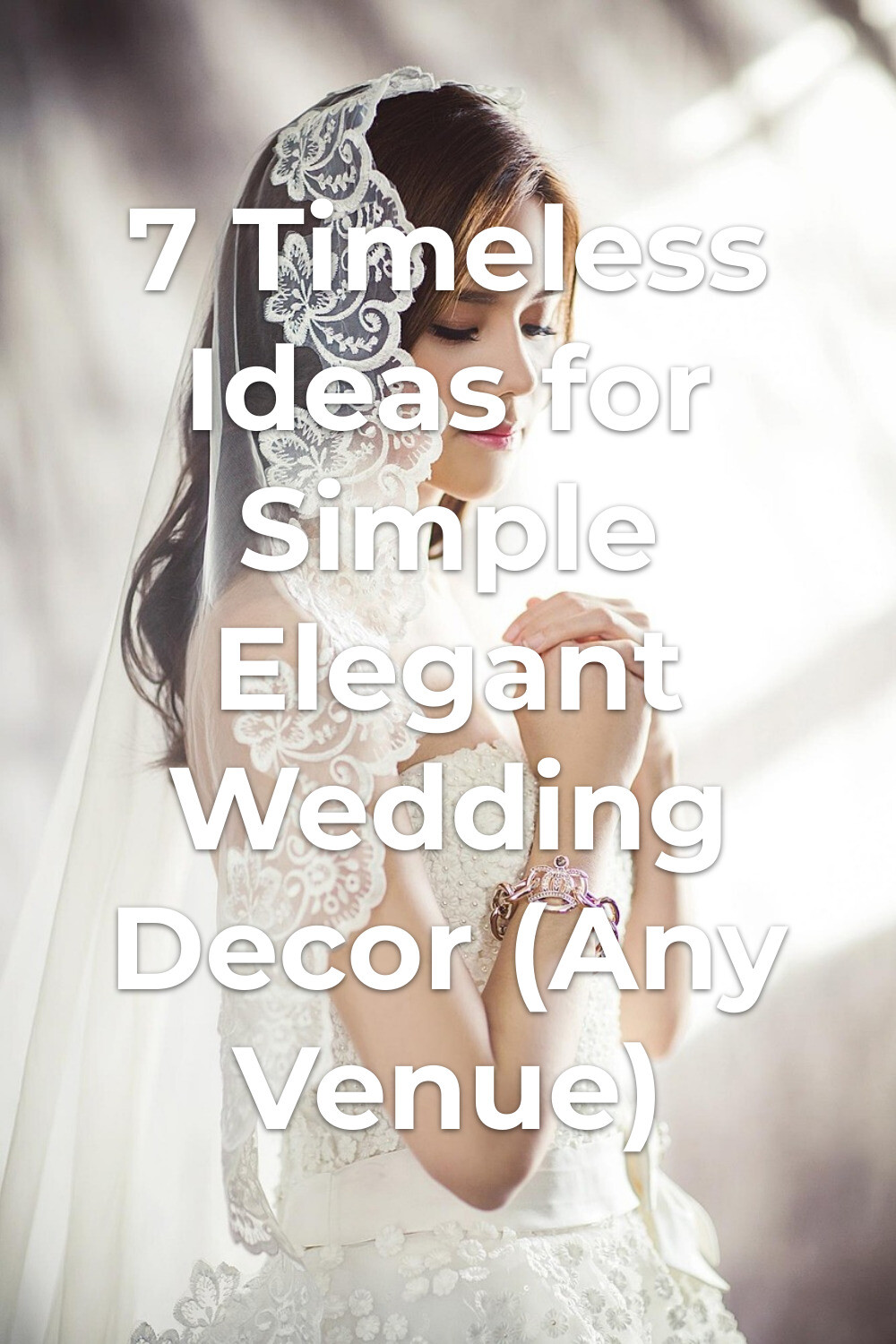 Simple Elegant Wedding Decor Bride by Window Simple elegant wedding decor inspiration: bride in white lace veil by a bright window with hands clasped