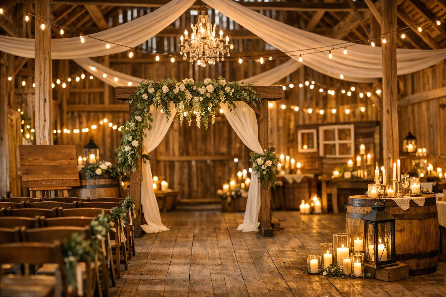 21 Rustic-Romantic Barn Wedding Decorations That Glow in Photos