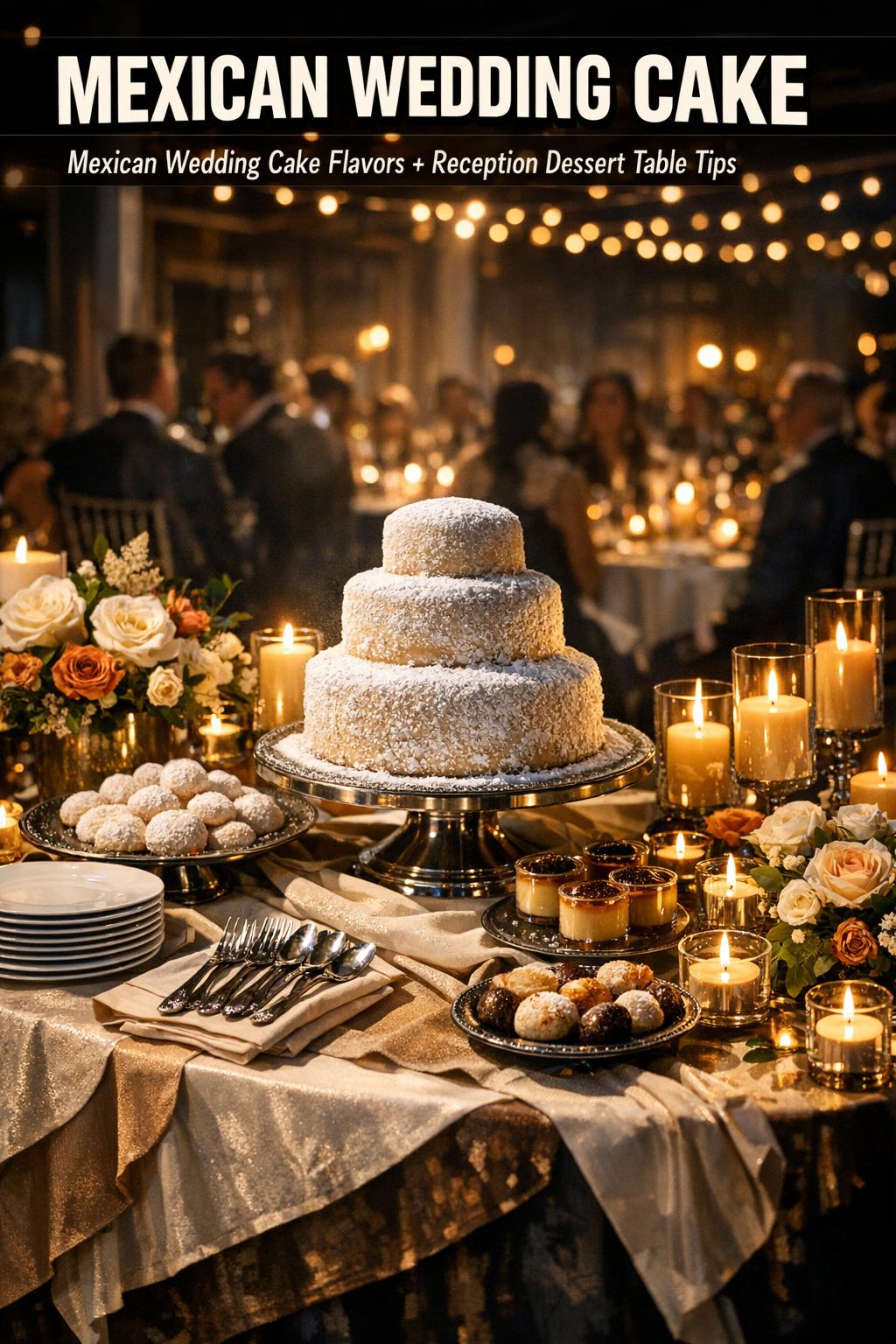 Mexican wedding cake cookies dusted with powdered sugar on a rustic plate