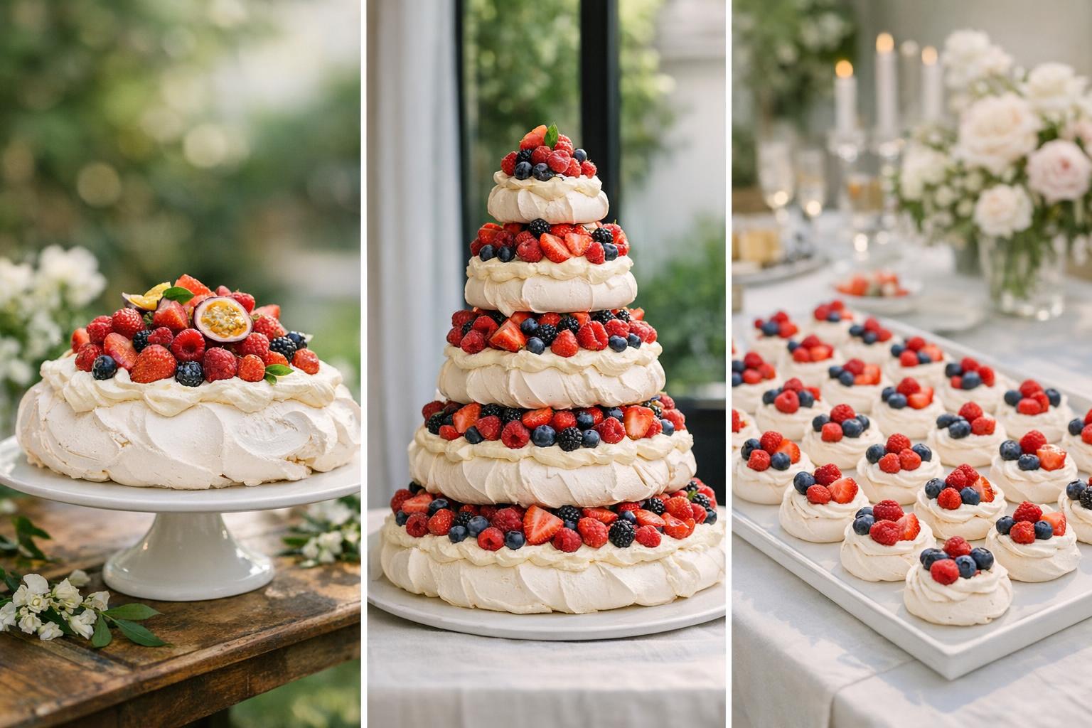 Pavlova Wedding Cake Looks: Centerpiece, Tower, or Minis