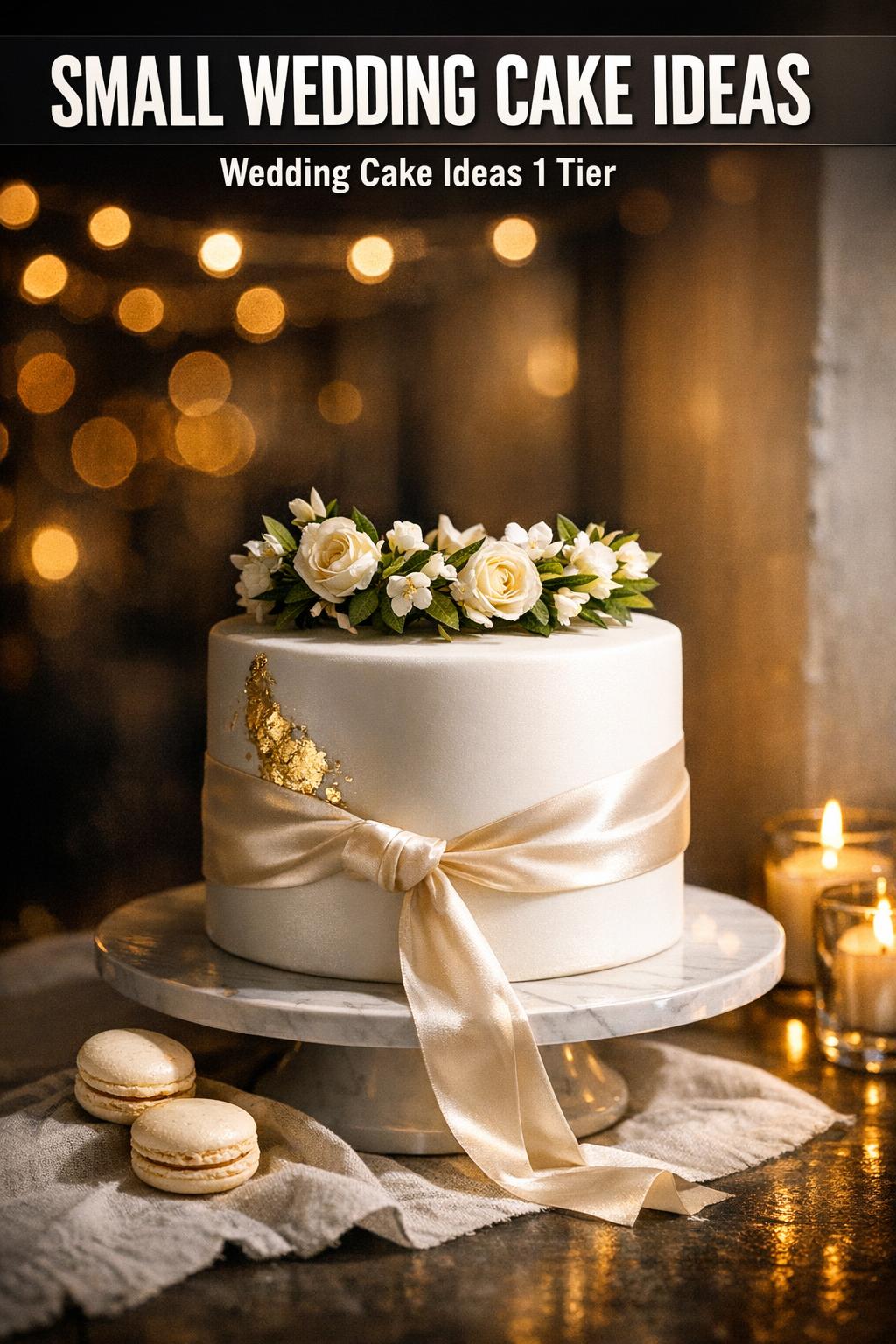 Small Wedding Cake Ideas for an Intimate Ceremony Small wedding cake ideas featuring a minimalist white cake with fresh flowers on a rustic table