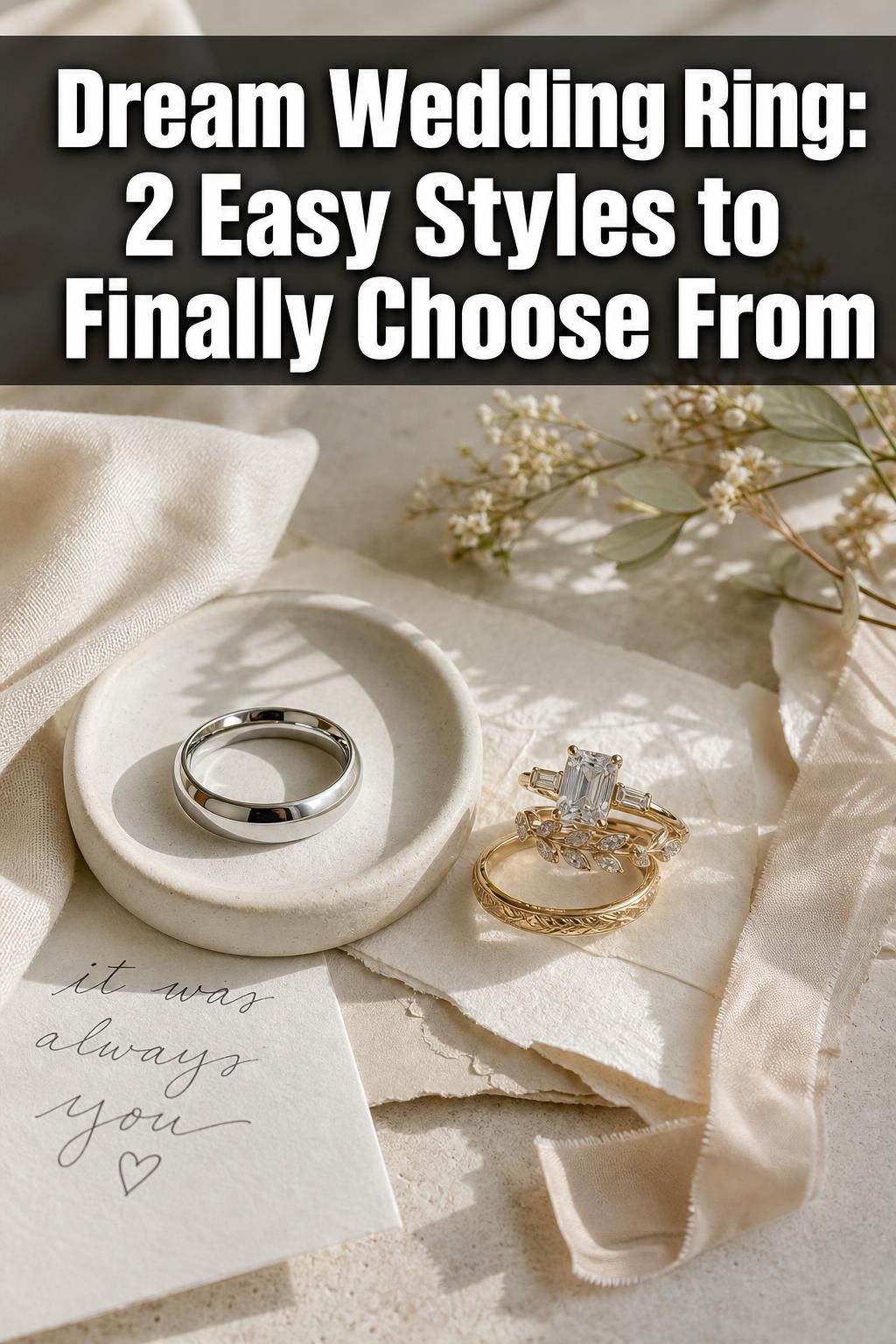 Dream wedding ring photographed in soft natural light with elegant details and a timeless romantic feel