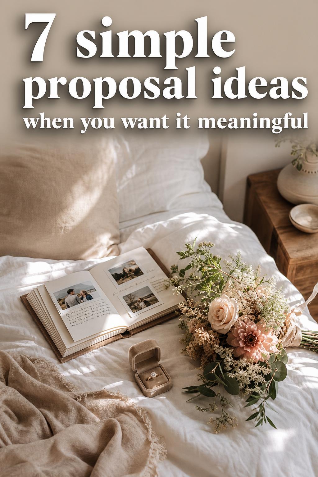 Simple proposal ideas: romantic candlelit home proposal with ring box on table