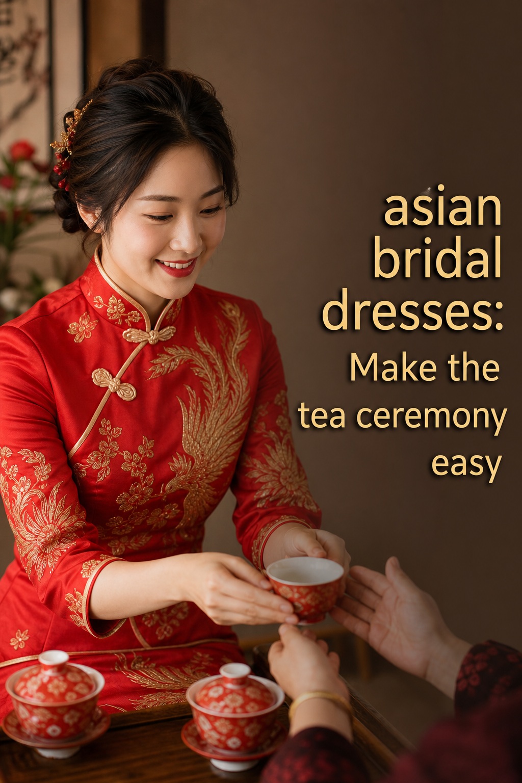 Asian bridal dresses modern red Chinese qipao for tea ceremony