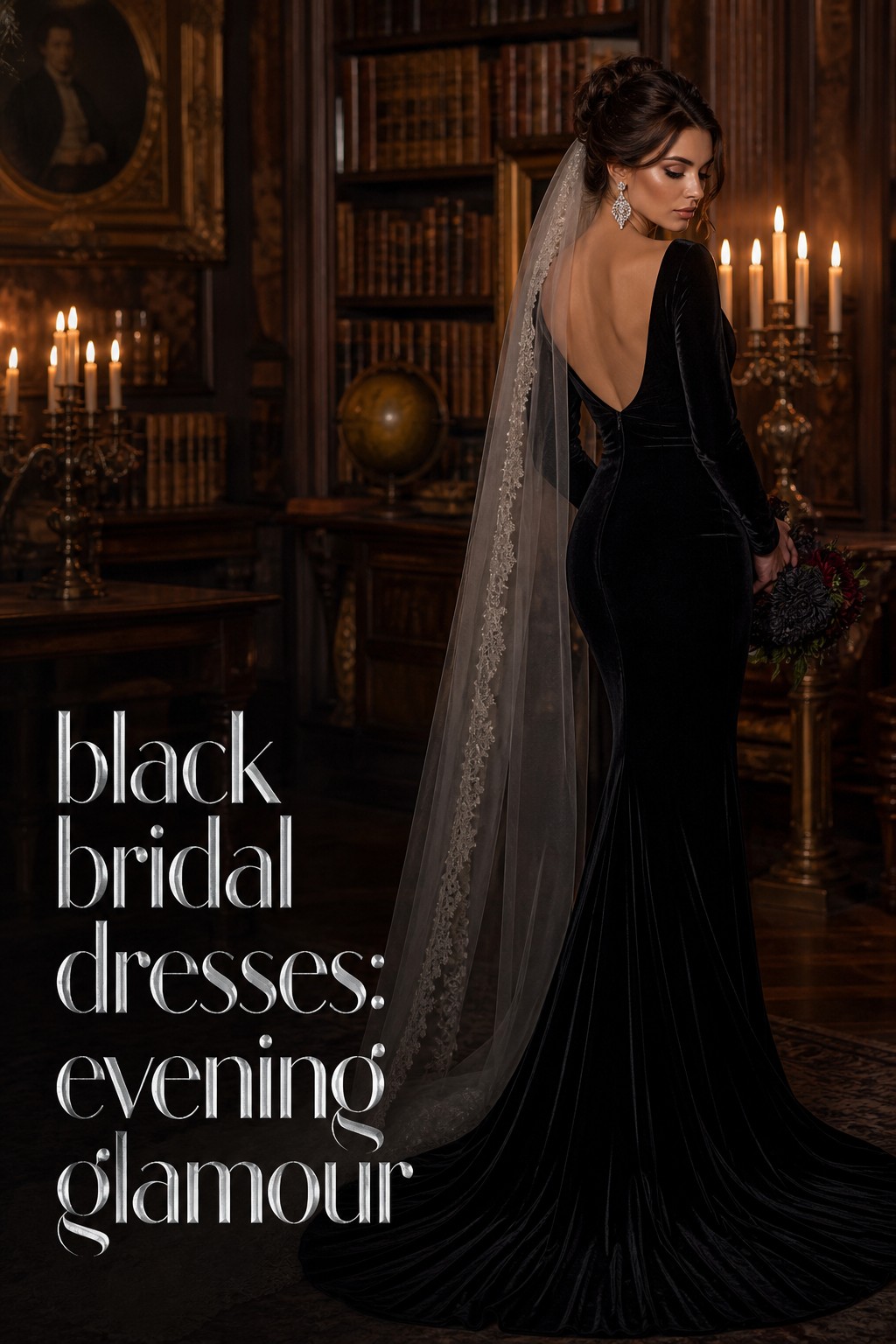 black bridal dresses velvet mermaid gown with evening glamour