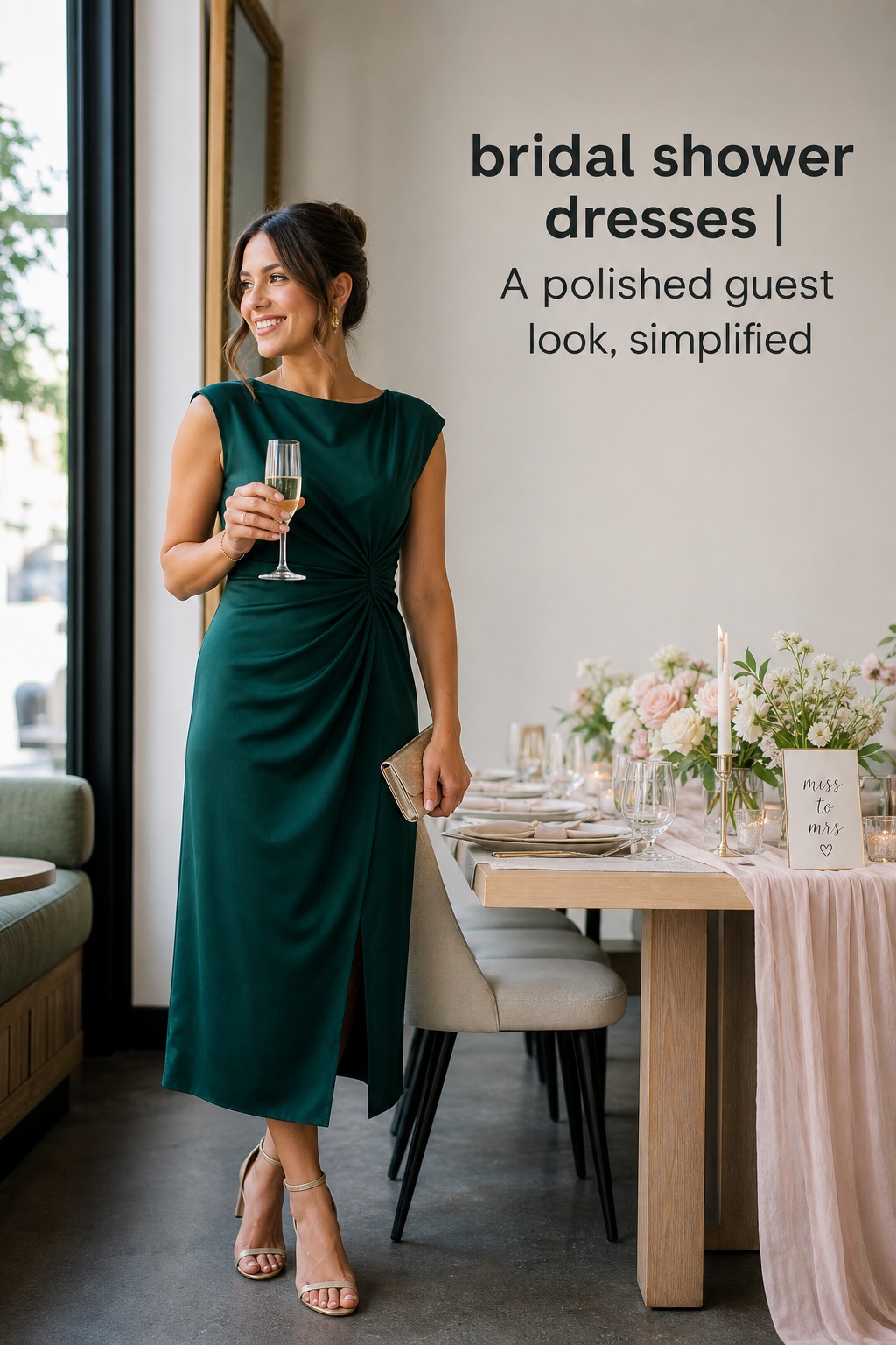 bridal shower dresses jewel-tone midi dress for a restaurant guest