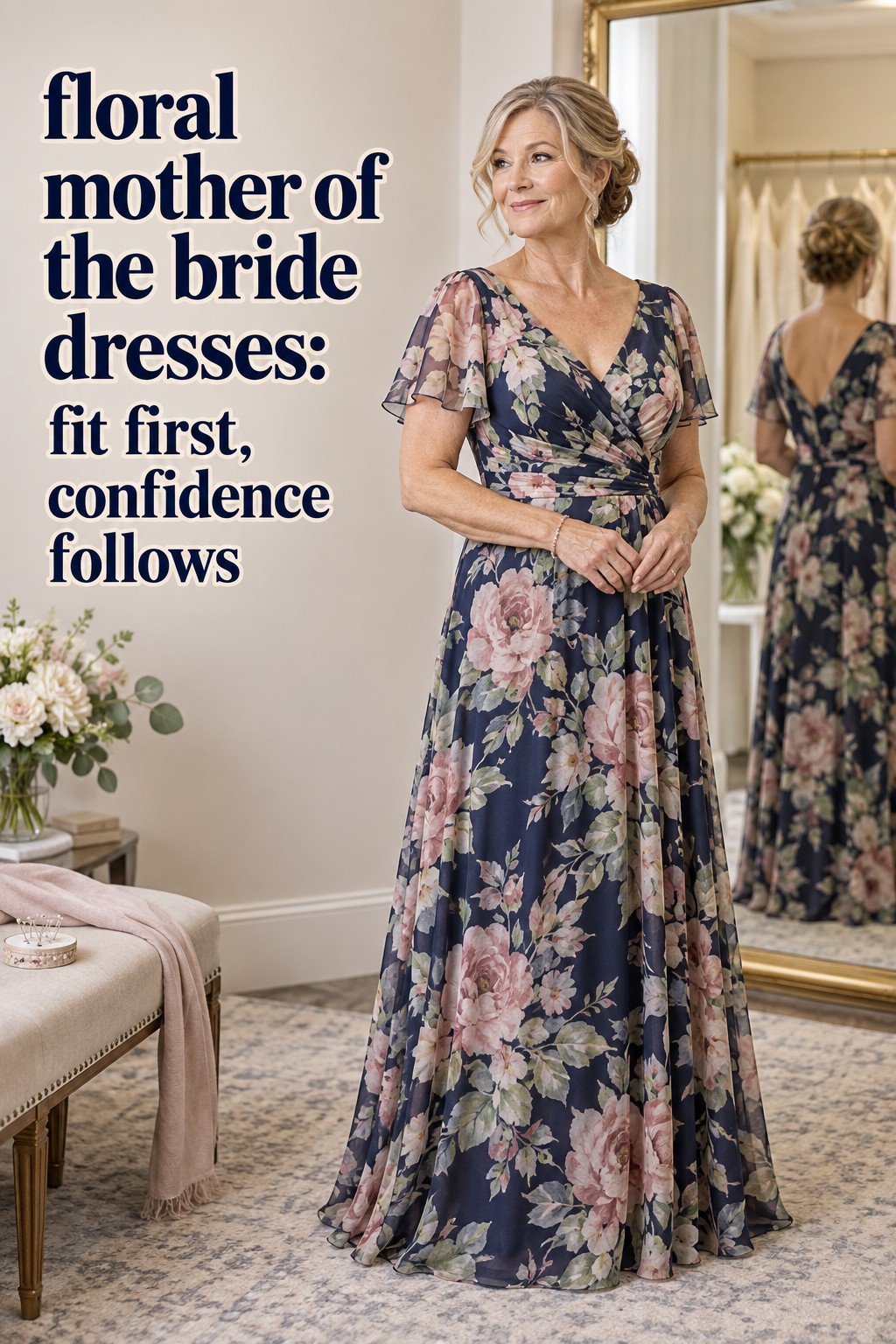 floral mother of the bride dresses chosen for fit and confidence