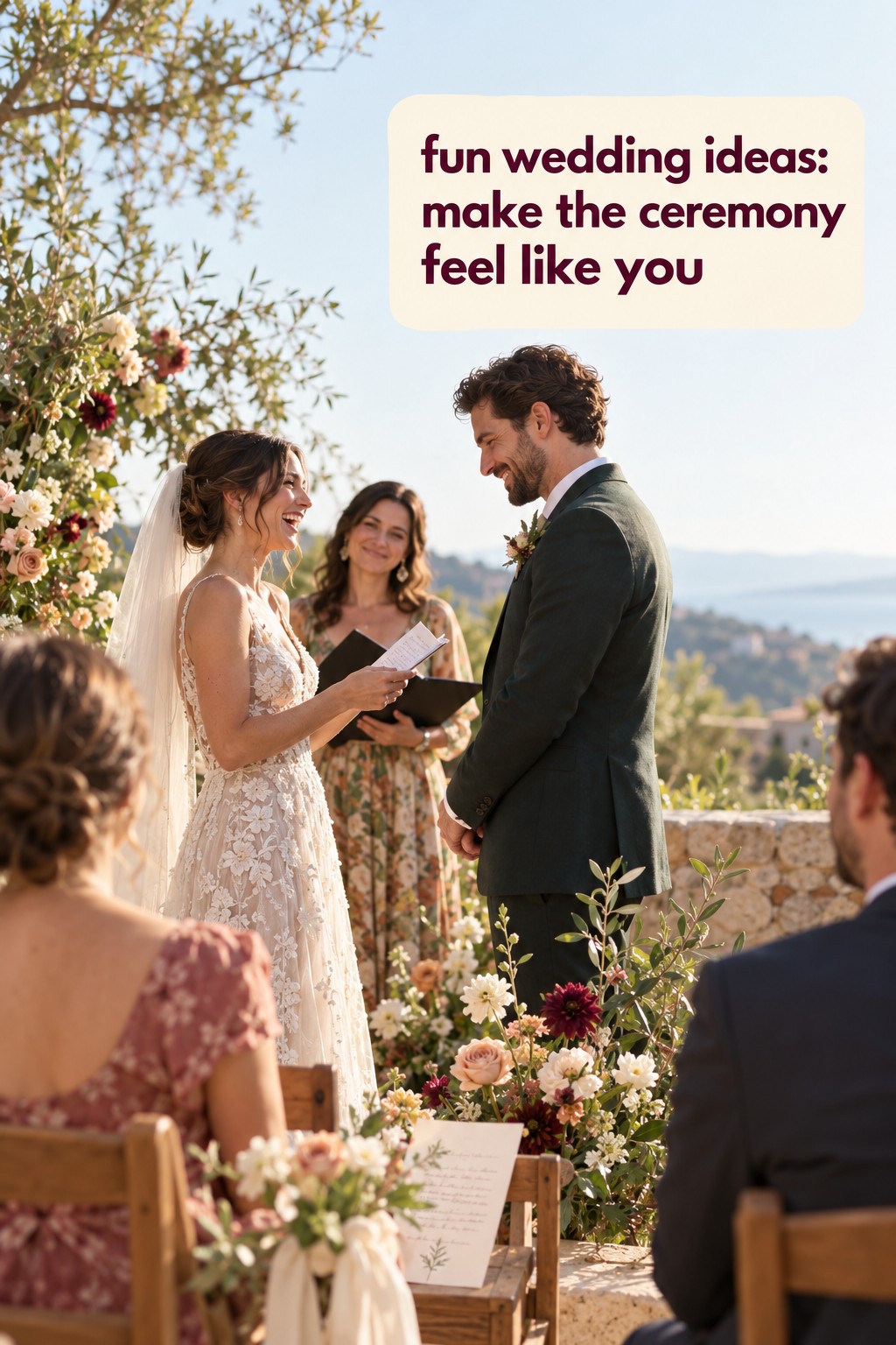 Fun wedding ideas for a personal ceremony with smiling guests
