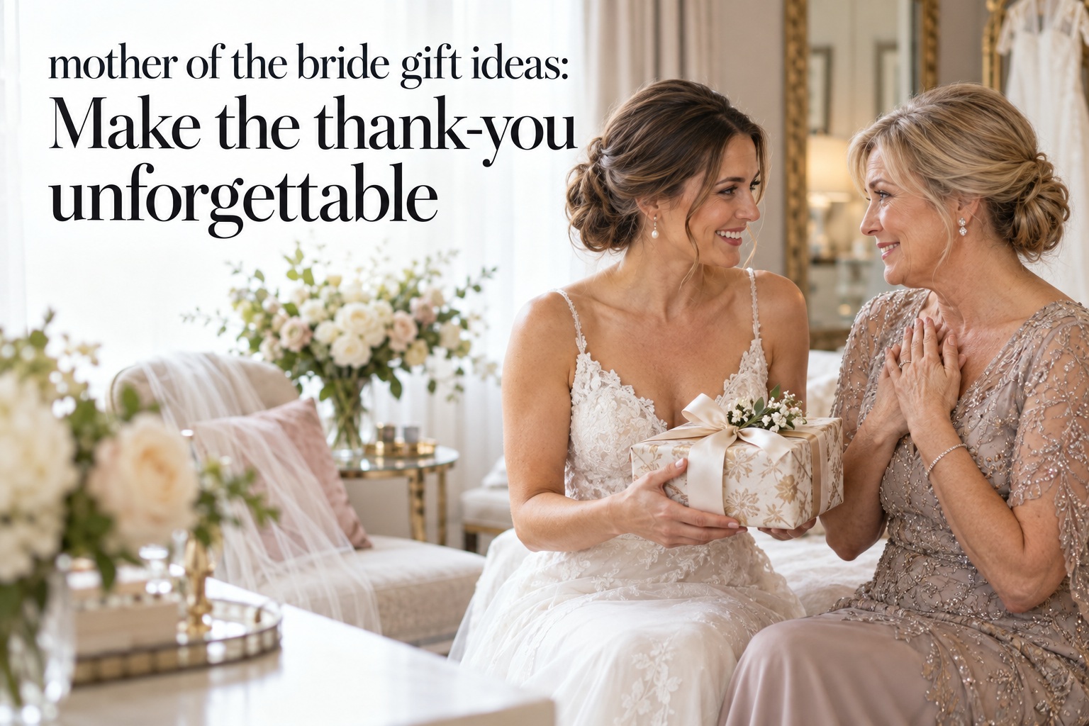 Mother of the bride gift ideas shared between bride and mother