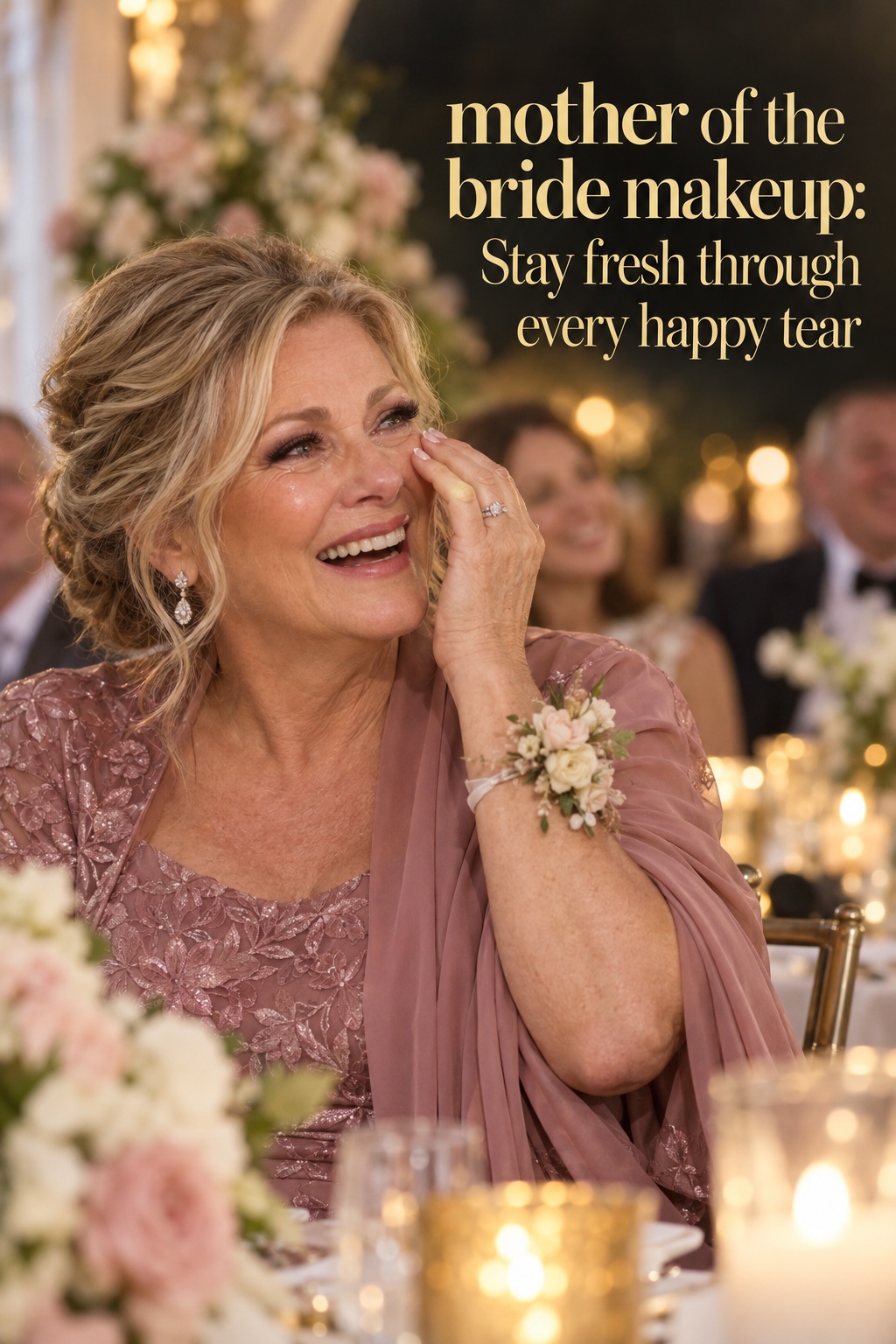 mother of the bride makeup staying fresh through happy tears