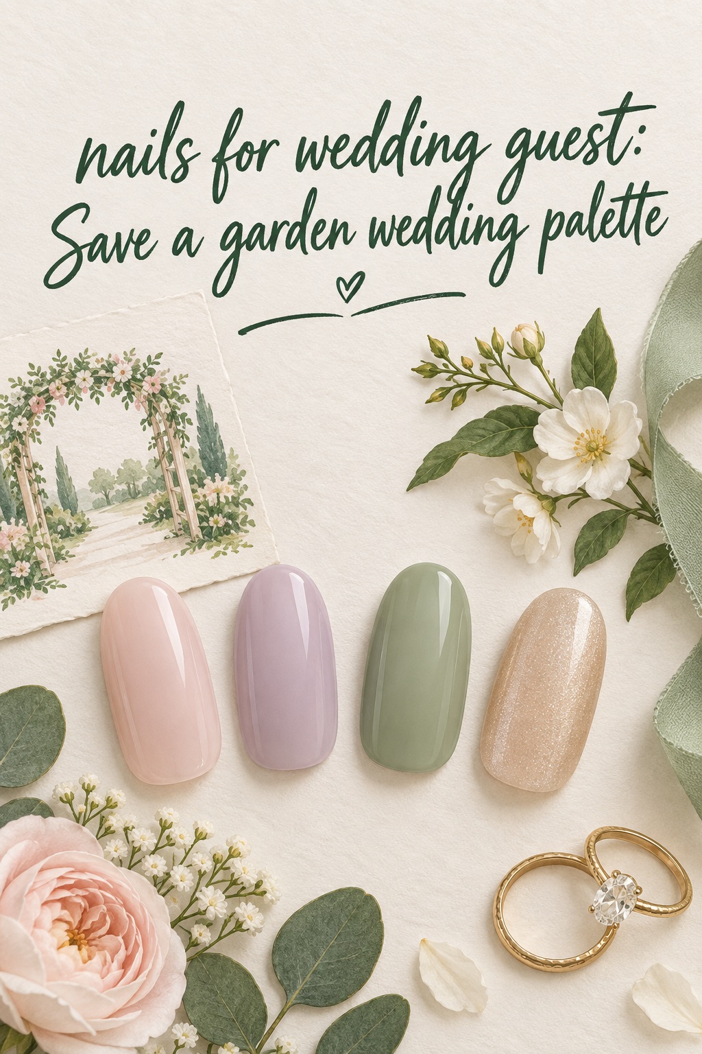 nails for wedding guest garden palette with blush lavender sage and champagne