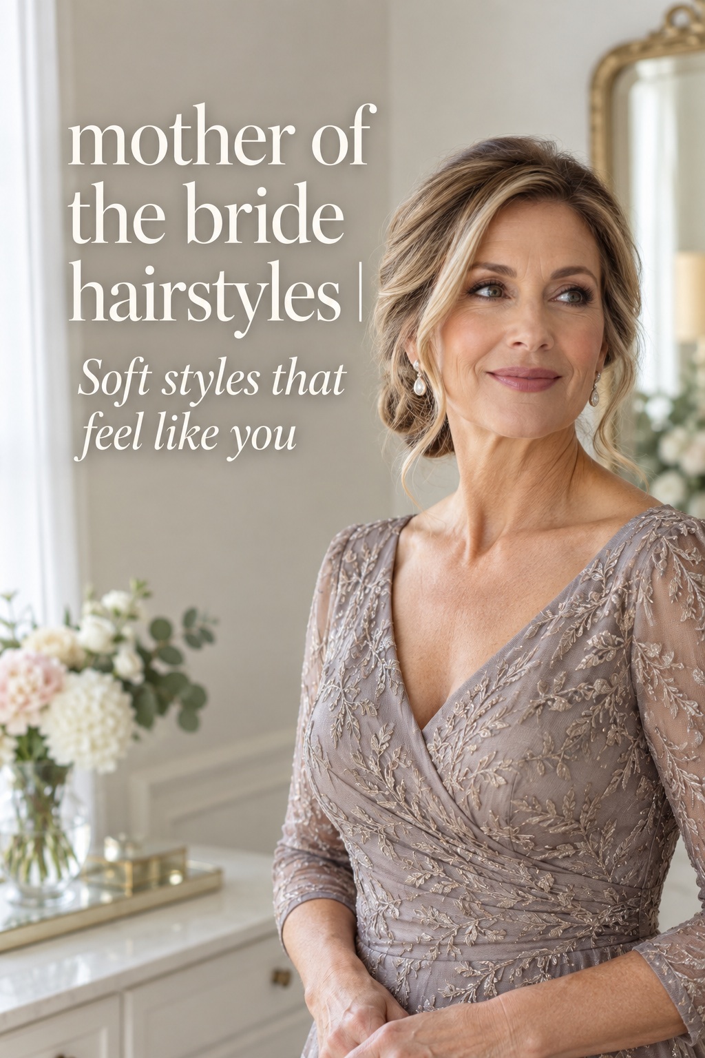 mother of the bride hairstyles soft low chignon with face-framing pieces