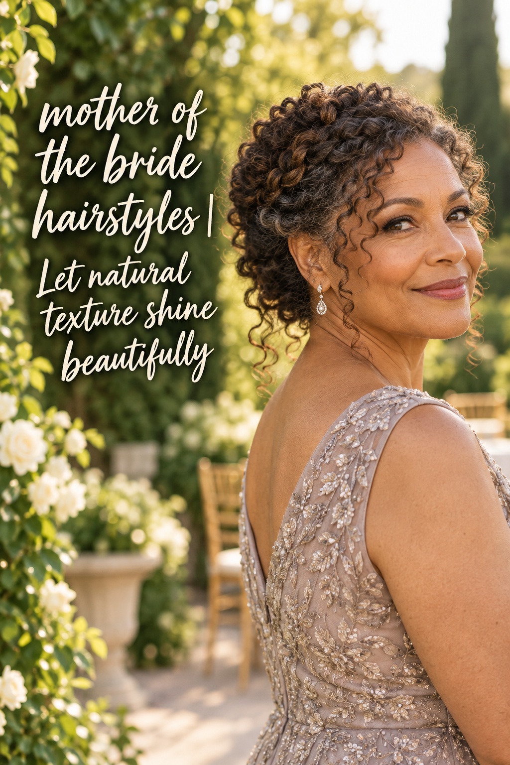 mother of the bride hairstyles natural curly hair in a soft braided updo
