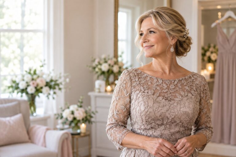 mother of the bride hairstyles soft polished waves in a luminous wedding room