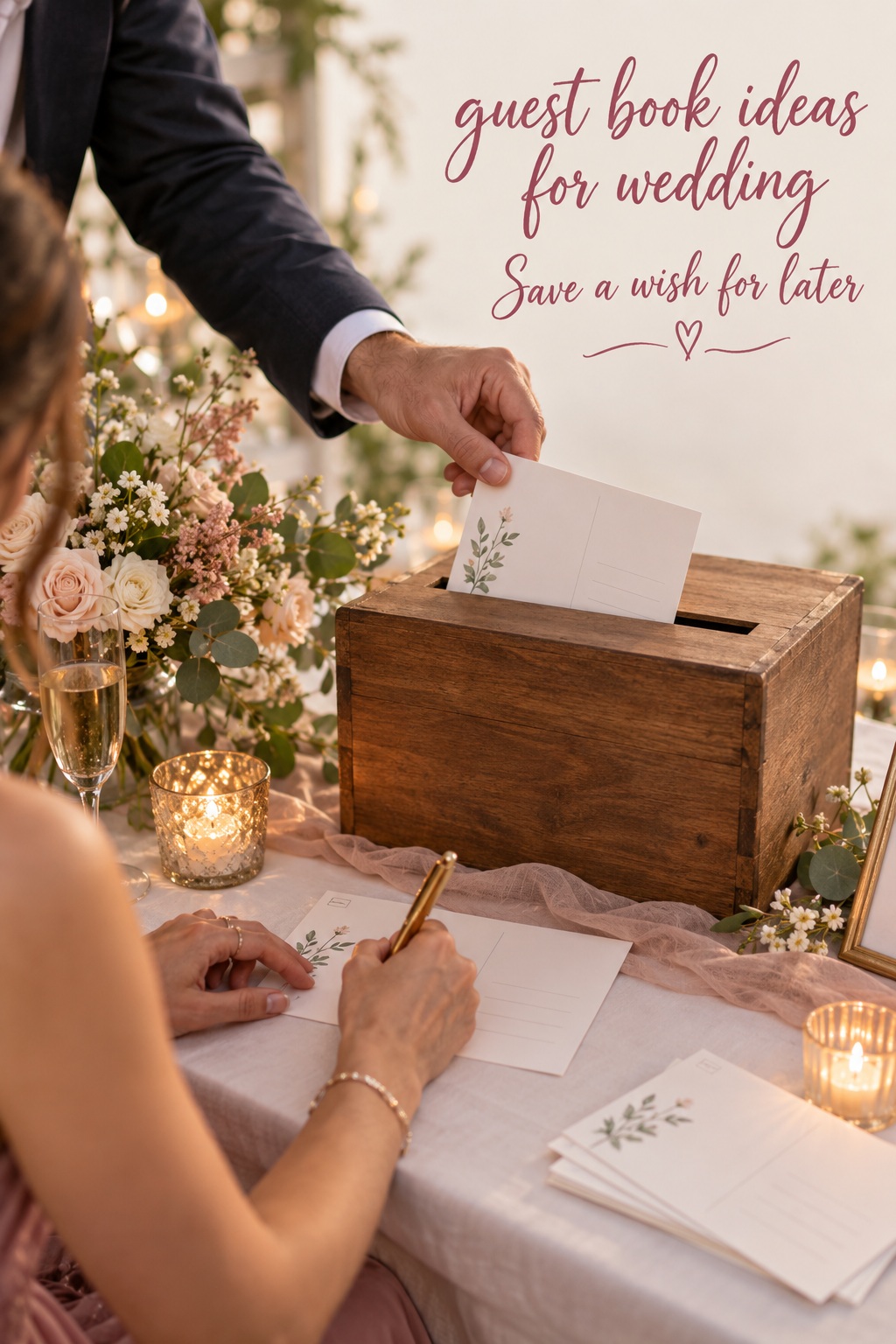 guest book ideas for wedding with guests writing postcards for a future anniversary