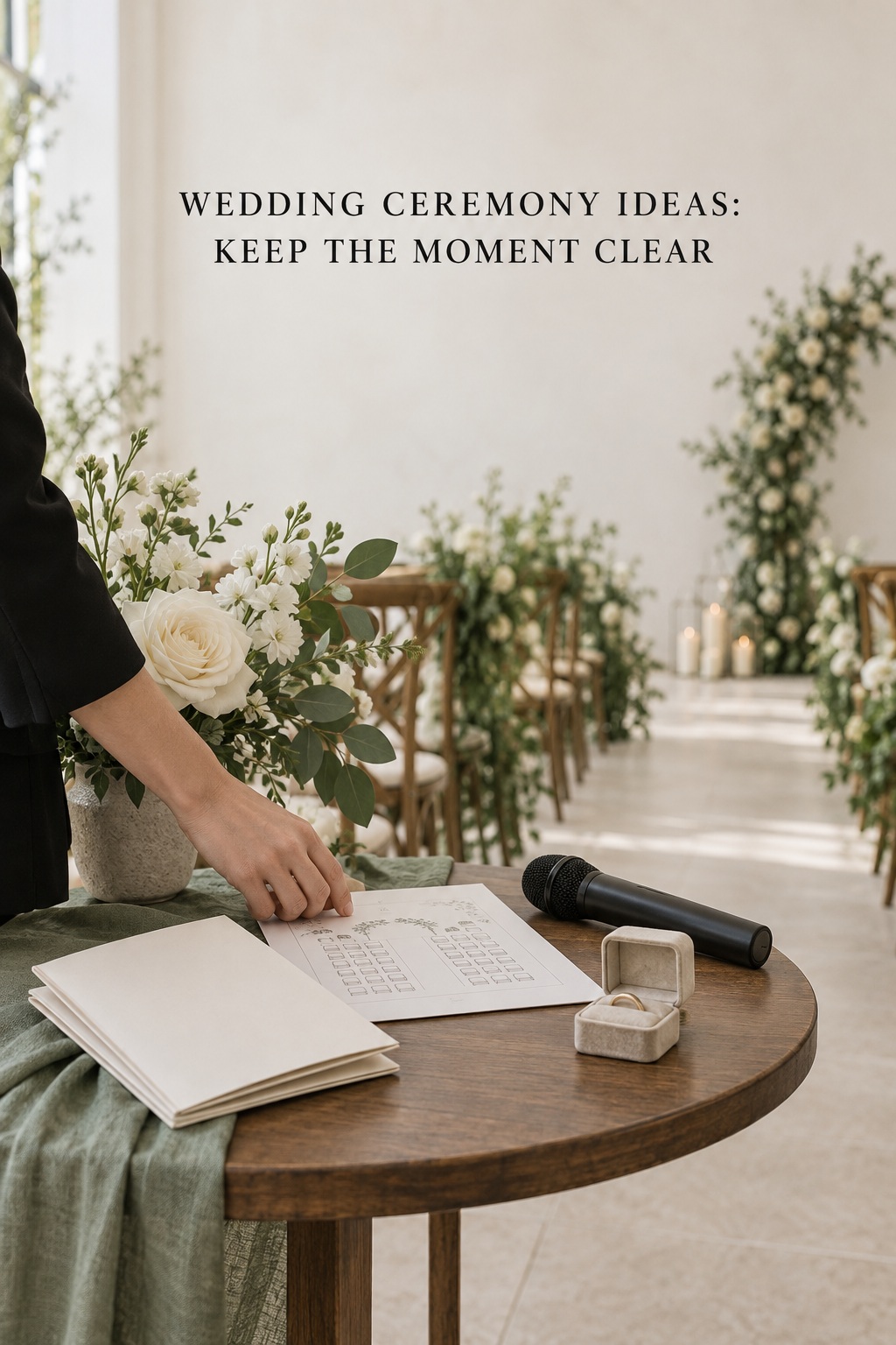 wedding ceremony ideas with a microphone and simple setup checklist