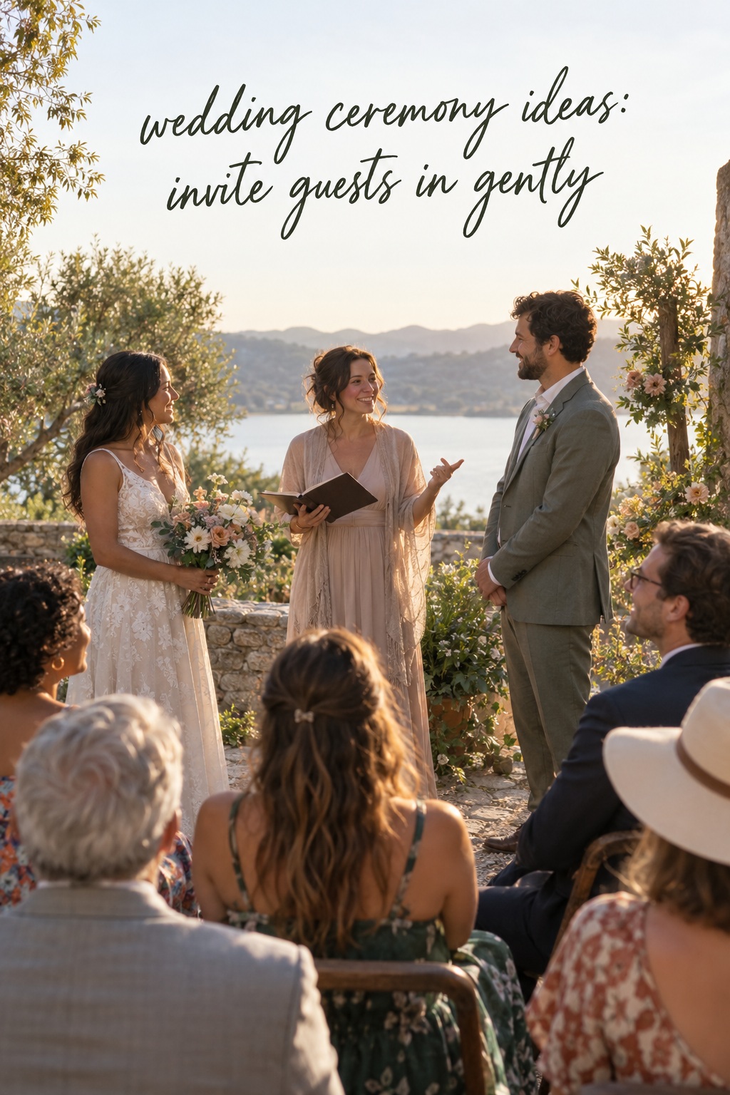 wedding ceremony ideas with guests sharing a brief response