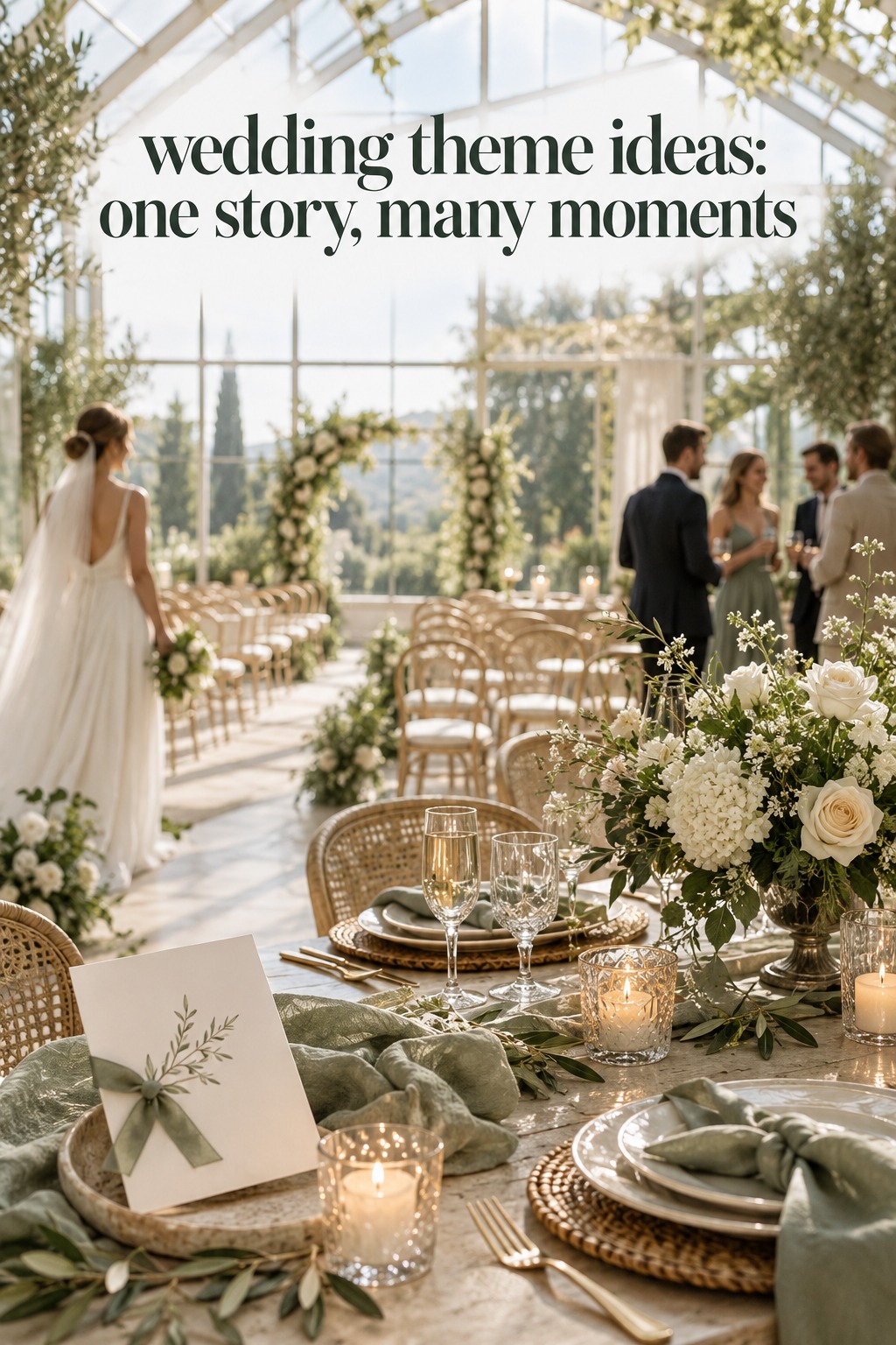 wedding theme ideas carried from ceremony to reception in a conservatory